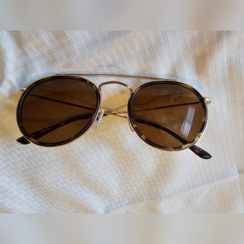 JIM HALD Gold Frame Brown Lens Women’s Sunglasses